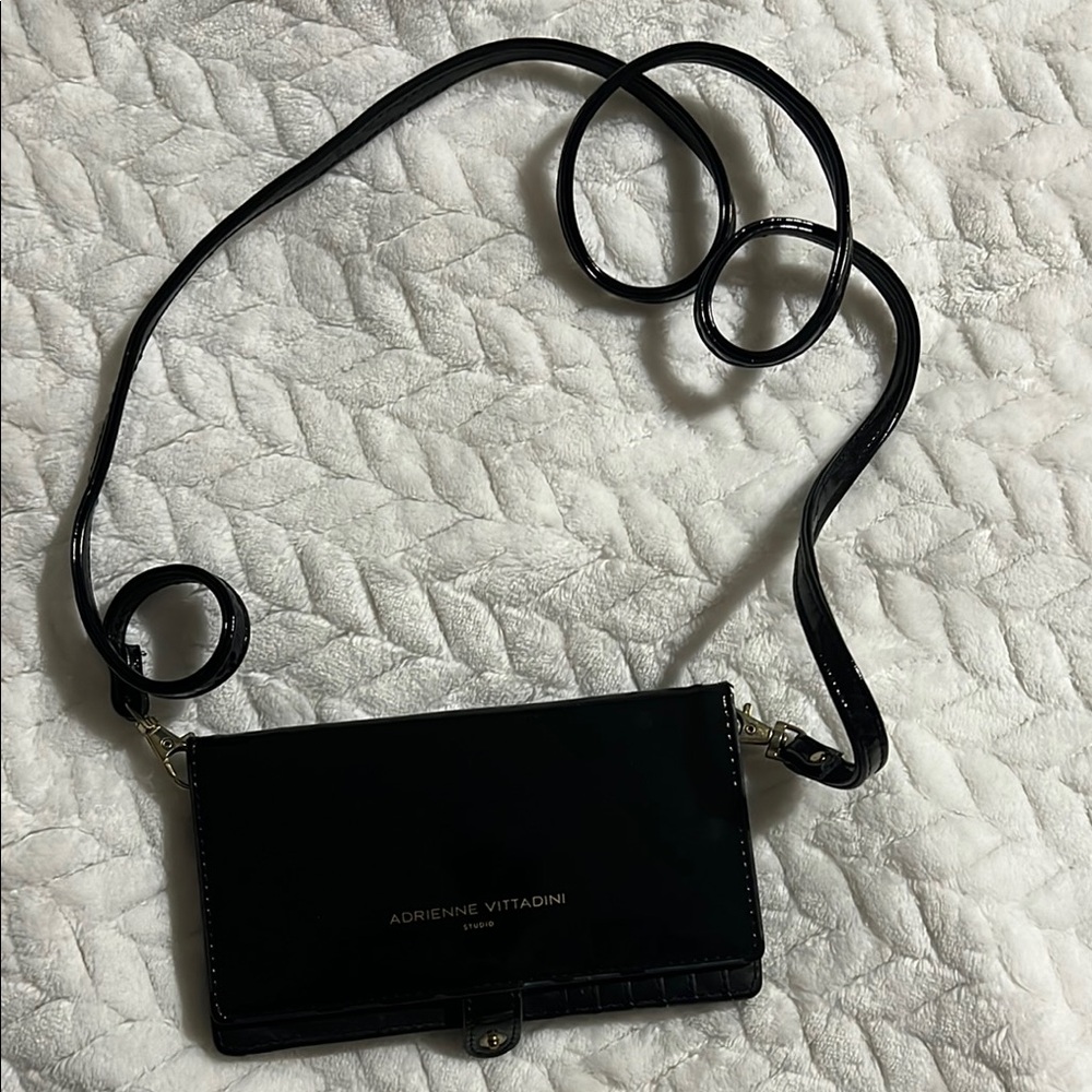 Adrienne Vittadini Black Minimalist Shoulder Bag